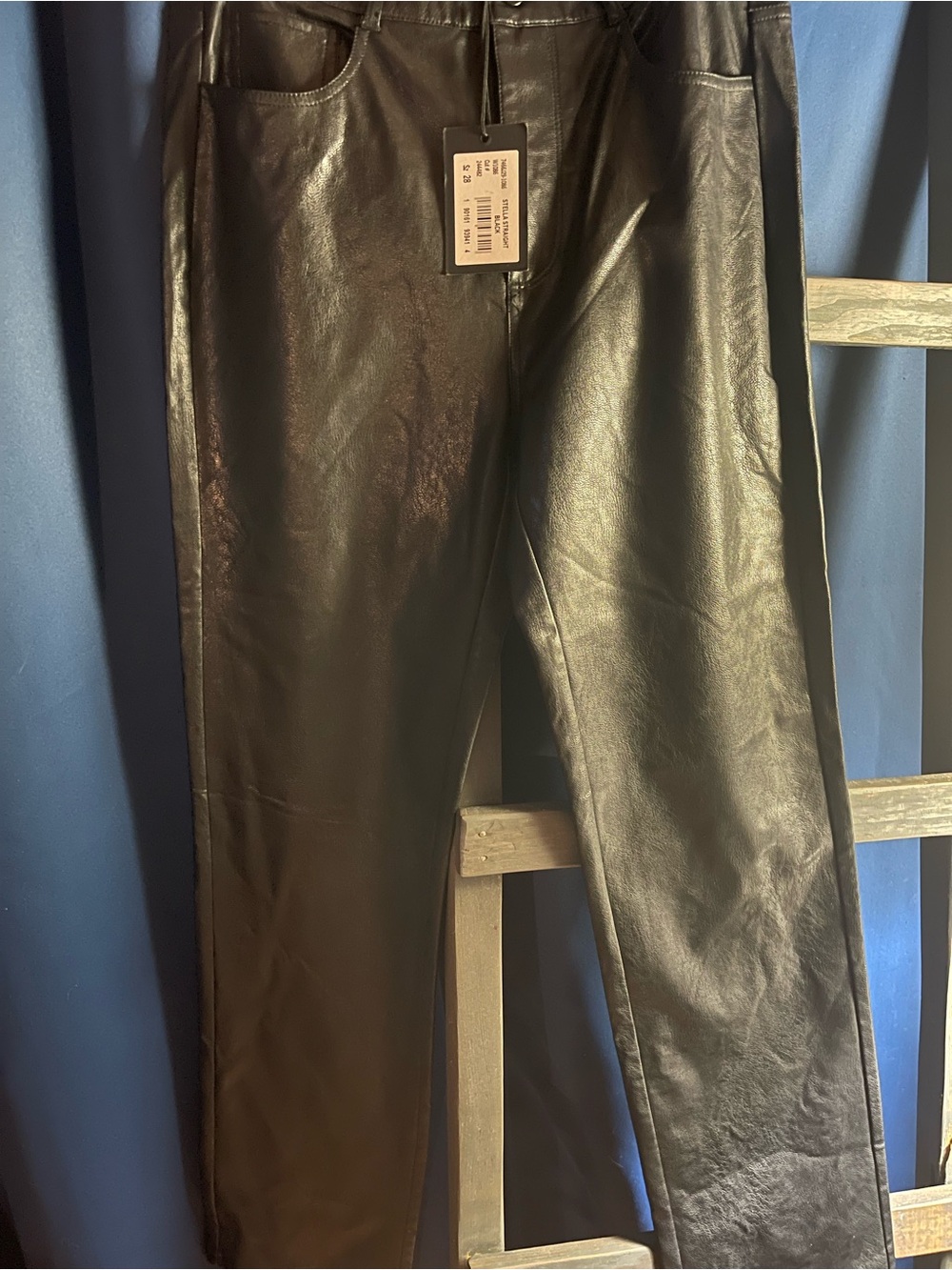 PAIGE Black faux Leather Pants